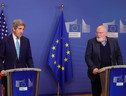 John Kerry e Frans Timmermans a Bruxelles (ANSA)