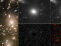 A sinistra l'immagine dell'ammasso di galassie Abell 370, dove compaiono immagini multiple della supernova. A destra, le immagini della supernova in momenti diversi (Fonte: NASA, ESA, STScI, Wenlei Chen (UMN), Patrick Kelly (UMN), Hubble Frontier Fields) (ANSA)