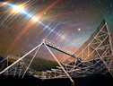 Individuato un lampo di onde radio da una galassia lontana, il più lungo e regolare mai rilevato (Fonte: Photo courtesy of CHIME, with background edited by MIT News) (ANSA)
