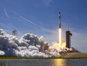 Il lancio della navetta Crew Dragon con il razzo Falcon 9 avvenuto lo scorso 8 aprile per la missione commerciale Ax-1 (Fonte: SpaceX) (ANSA)