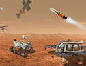 Rappesentazione grafica dei veicoli protagonisti della futura missione destinata a portare sulla Terra i primi campioni da Marte (fonte: NASA/JPL-Caltech) (ANSA)