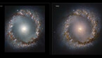 A confronto l'immagine ottenuta da Eris (sulla destra) con quella ottenuta con gli strumenti precedenti (a sinistra) (Fonte: Martin Kornmesser/ESO) (ANSA)