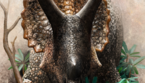 Triceratops prorsus che mastica le cicade disturba i cugini primitivi dei mammiferi placentali (a sinistra) e marsupiali (a destra) nel sottobosco, mentre una tartaruga dal guscio morbida si arrampica su un tronco (Fonte: Henry Sharpe)e (ANSA)