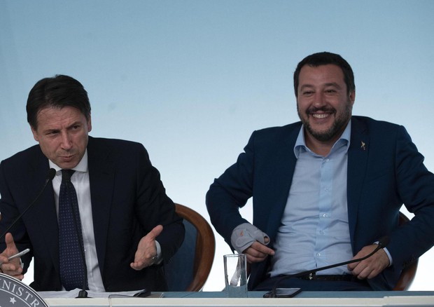 Giuseppe Conte e Matteo Salvini in una foto d'archivio © ANSA