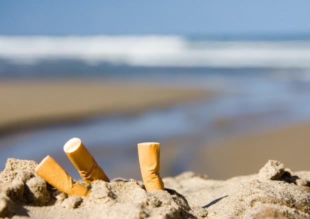 Sigarette su una spiaggia © Ansa