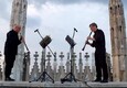 Milano, serata musicale con clarinetto e oboe sulla terrazza del Duomo (ANSA)