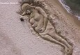 A Platamona una scultura di sabbia per ricordare Giulia Tramontano (ANSA)