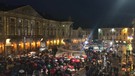 L'accensione dell'albero di Natale in piazza Chanoux(ANSA)