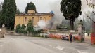 Roma, incendio a Villa Sciarra: brucia la casa del vignaiolo (ANSA)