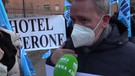 Roma, sit-in dei lavoratori di tre alberghi contro licenziamento (ANSA)