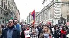 Roma, il corteo dei manifestanti contro il regime iraniano (ANSA)