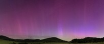 L'aurora generata dala tempesta geomagnetica vista da Cerveteri (fonte: foto di Paolo Giangreco Marotta, elaborata da  Giuseppe Conzo, Gruppo Astrofili Palidoro)