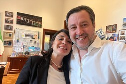 Valeria Alessandrini con Matteo Salvini