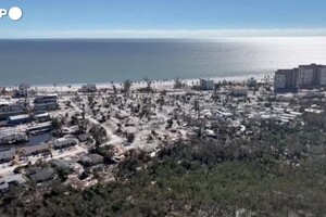Usa: Florida, le immagini aeree della devastazione dopo il passaggio dell'uragano Ian (ANSA)