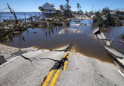 Le devastazioni provocate dall'uragano Ian (ANSA)