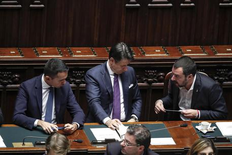 Giuseppe Conte , Matteo Salvini e Luigi Di Maio, archivio © ANSA