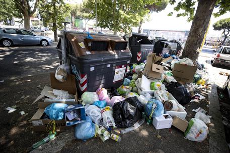 Un cumulo di rifiuti in una via di Roma (archivio) © ANSA