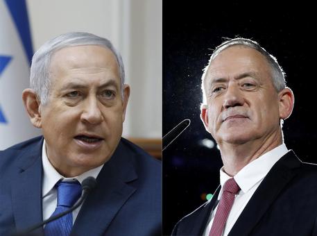 Benyamin Netanyahu e Benny Gantz © ANSA 