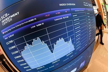 Un monitor con i dati del mercato azionario, archivio © AFP
