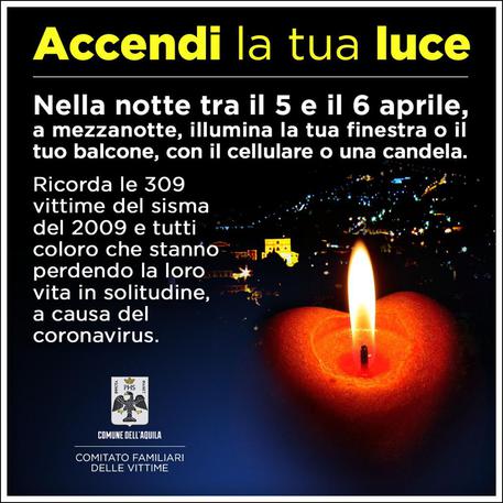 L'Aquila invita: una candela alla finestra tra 5 e 6 aprile © Ansa