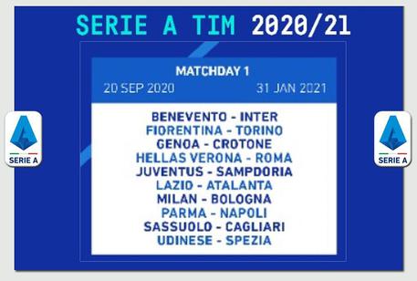 Serie A 2020-21, la prima giornata © ANSA