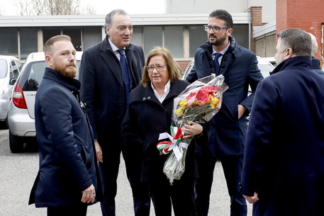 La Sottosegretaria all'Istruzione Paola Frassinetti arriva per la commemorazione di Sergio Ramelli all'Itis Molinari © ANSA