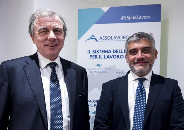 Il presidente di Assolavoro Alessandro Ramazza (s) con il direttore generale di Assolavoro Agostino Di Maio © ANSA