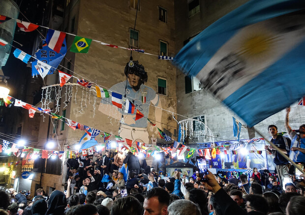 Napoli festeggia l'Argentina campione del mondo (ANSA)