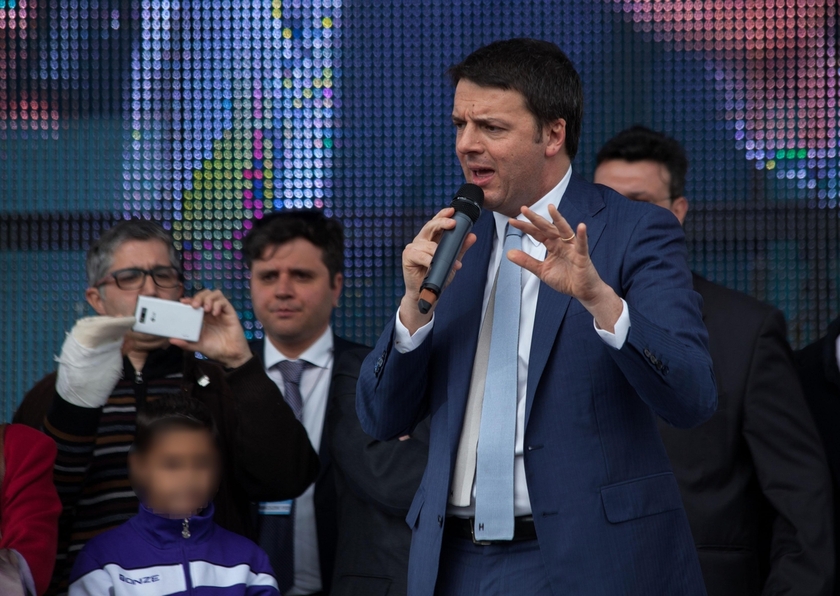 Renzi addresses an anti-mafia demostration - ALL RIGHTS RESERVED