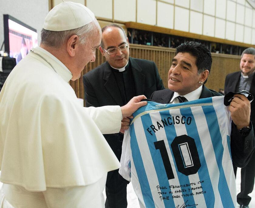 Pope Francis with Diego Maradona - ALL RIGHTS RESERVED