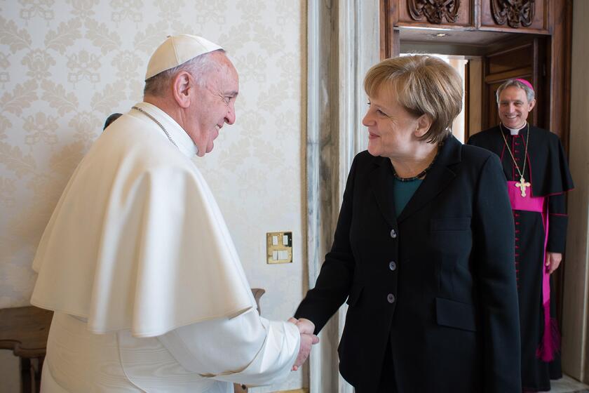 Pope Francis with German Chancellor Angela Merkel - ALL RIGHTS RESERVED