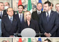 Sguardo Salvini-Berlusconi mentre Meloni parla è virale sui social © ANSA