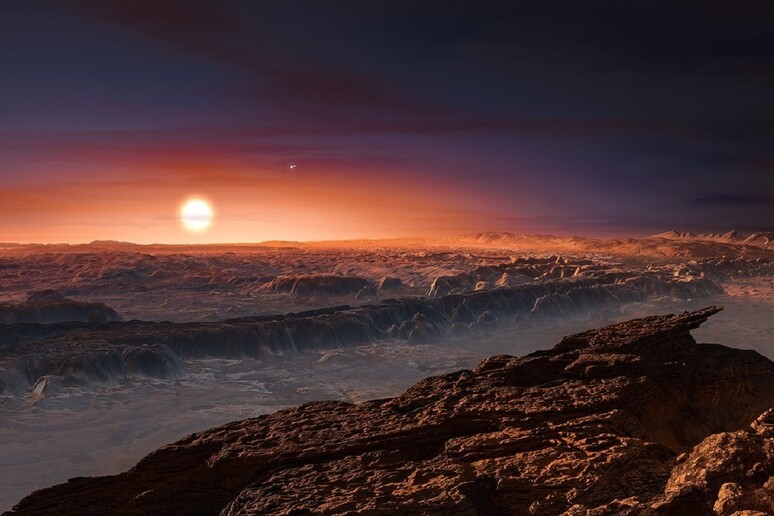 Ricostruzione artistica del pianeta Proxima b (fonte: ESO/M. Kornmesser) - RIPRODUZIONE RISERVATA