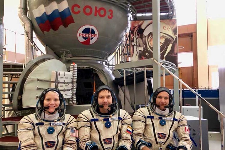 Il prossimo equipaggio della Soyuz pronto a partire il 3 dicembre (fonte: CSA) - RIPRODUZIONE RISERVATA