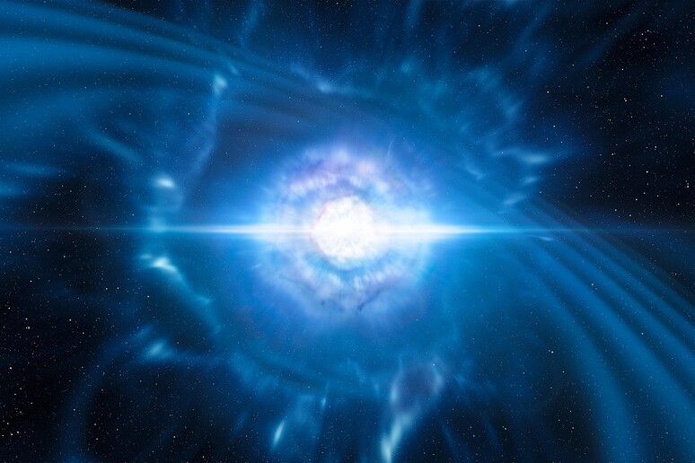 Rappresentazione artistica della collisione di due stelle di neutroni (fonte: ESO/L. Calçada/M. Kornmesser) - RIPRODUZIONE RISERVATA
