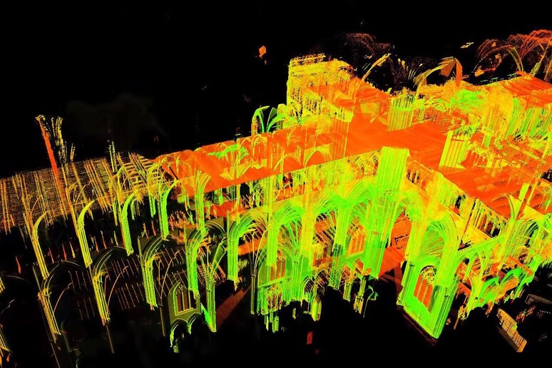 Frame dal video  'Laser Scanning Reveals Cathedral’s Mysteries ' del National Geographic, via Youtube - RIPRODUZIONE RISERVATA