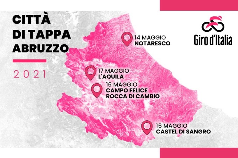 Giro d 'Italia, le tappe in  Abruzzo - RIPRODUZIONE RISERVATA