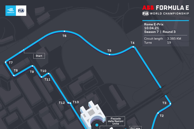 Formula E: svelato il nuovo circuito del Gp Roma all 	'Eur - RIPRODUZIONE RISERVATA