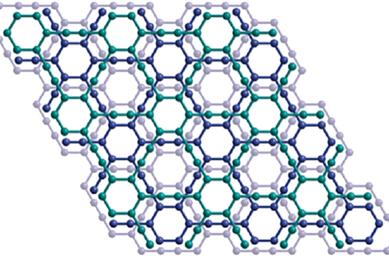 La struttura cristallina di uno strato di grafino (fonte: Yiming Hu) - RIPRODUZIONE RISERVATA