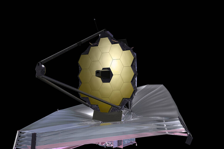 Rappresentazione artistica del telescopio spaziale James Webb nello spazio (fonte: NASA) - RIPRODUZIONE RISERVATA