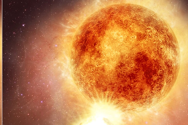 Rappresentazione artistica dell 'esplosione della stella Betelgeuse (fonte: NASA, ESA, Elizabeth Wheatley/STScI) - RIPRODUZIONE RISERVATA