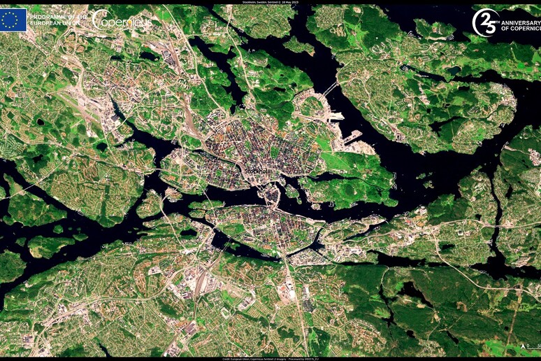 Immagine satellitare della città di Stoccolma ripresa il 18 maggio 2023 (fonte: Ue, Copernicus Sentinel-2) - RIPRODUZIONE RISERVATA
