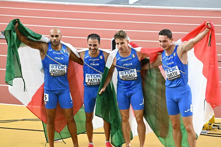 Mondiali atletica: Italia � argento nella staffetta 4X100 © ANSA/AFP
