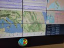 Sugli schermi della sala ssimica dell'Ingv i dati del terremoto nel Maceratese del 18 ottobre 2021 (fonte: Alessandro Amato/INGV) (ANSA)