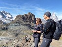 Luca Parmitano con Susanne Mecklenburg durante la spedizione sulle Alpi svizzere (fonte: ESA) (ANSA)