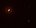 La coppia di stelle b Centauri con il suo pianeta gigante b Centauri b (fonte: ESO/Janson et al.) (ANSA)