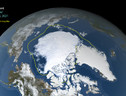 La riduzione dei ghiacci artici nel settembre 2021 (fonte: NASA) (ANSA)