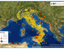 La mappa dei terremoti avvenuti in Italia nel 2021 (fonte: INGV Terremoti) (ANSA)