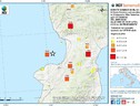l'epicentro del terremoto di oggi in Calabria. Fonte INGV (ANSA)
