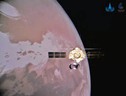 La sonda Tianwen-1 in orbita intorno a Marte (fonte: Cnsa) (ANSA)